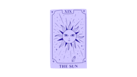 the sun tarot card on a black background